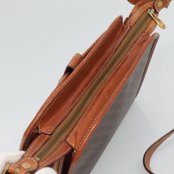 CELINE Macadam Canvas Shoulder Bag PVC Brown Gold Auth 114345 - Picture 8 of 14